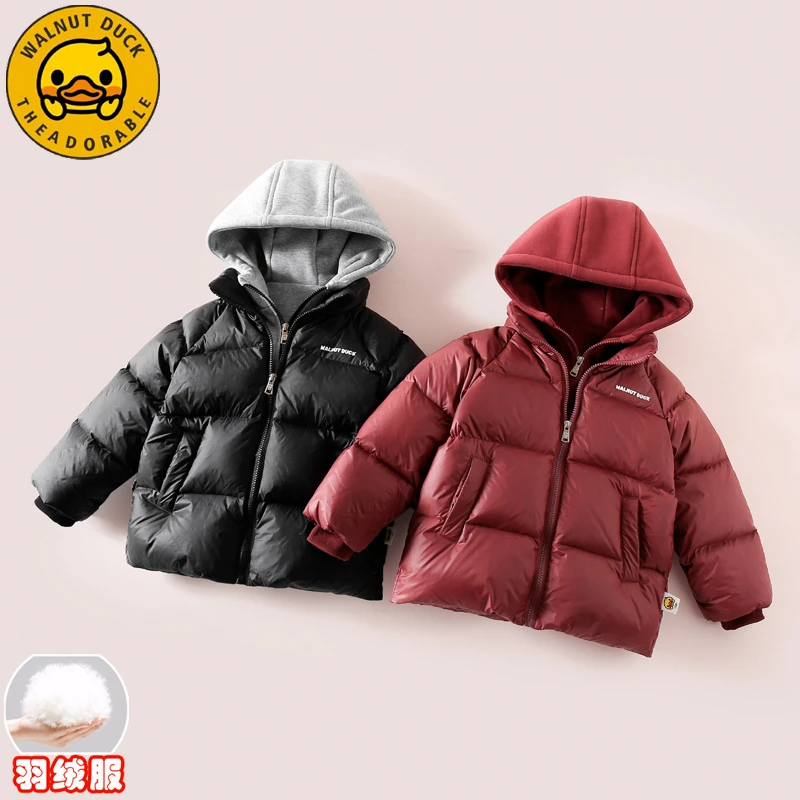 小黄鸭冬款儿童休闲羽绒服新款冬季加厚连帽外套XT645-AAA
