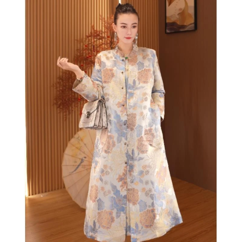 盛世蓝颜|新中式双面穿女装中长款风衣2025B991夏秋布卓尔仓