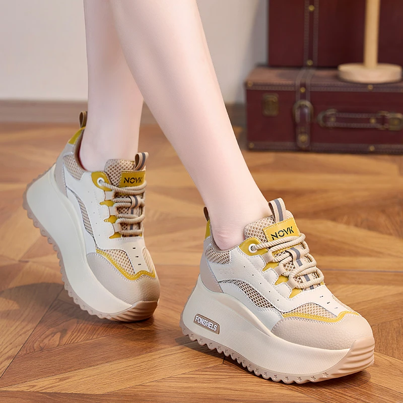 网面透气老爹鞋女2025夏季新款运动休闲小白鞋韩版百搭薄款网鞋