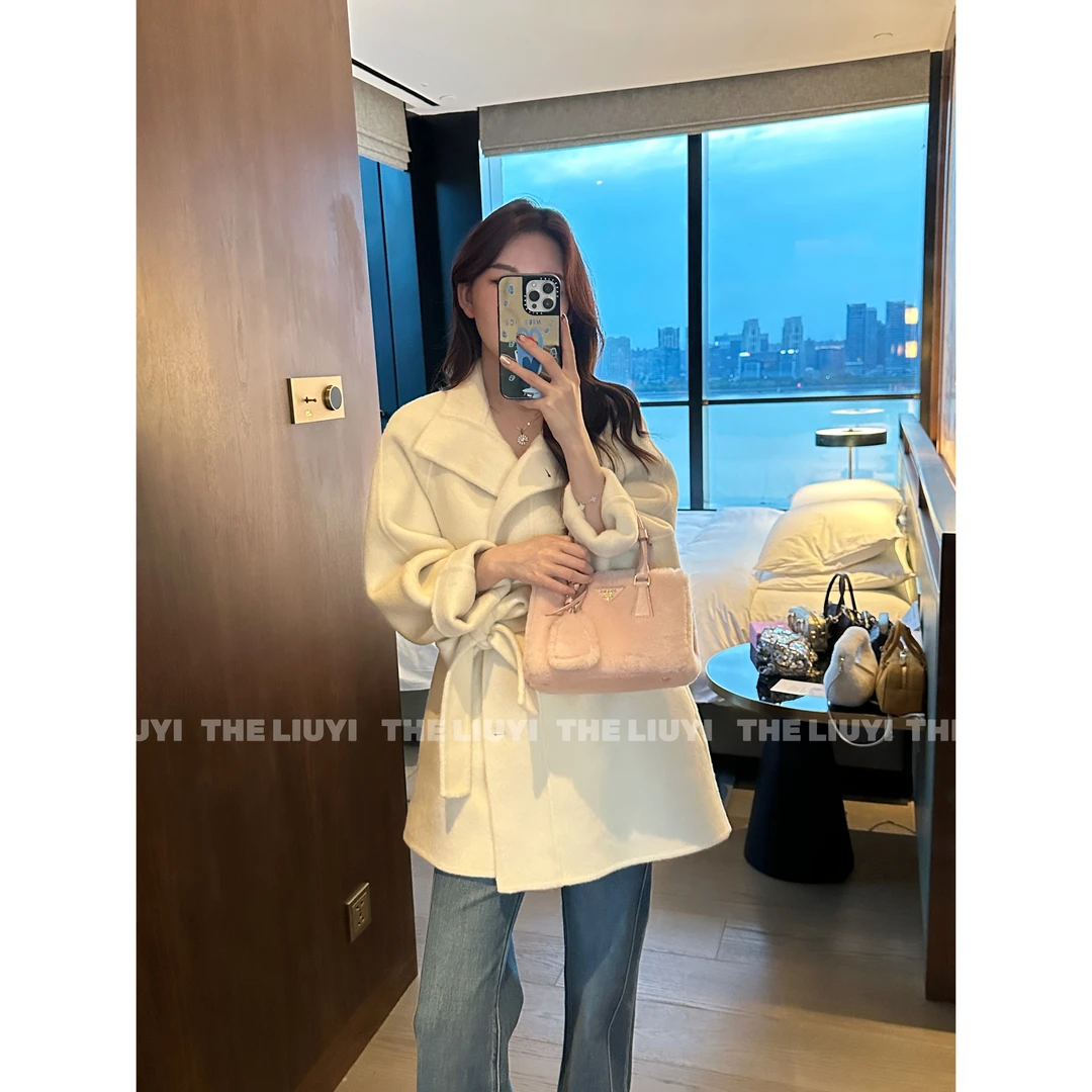 【LIUYI】伦敦大衣~100全羊毛立领收腰气质双面呢大衣5831A4
