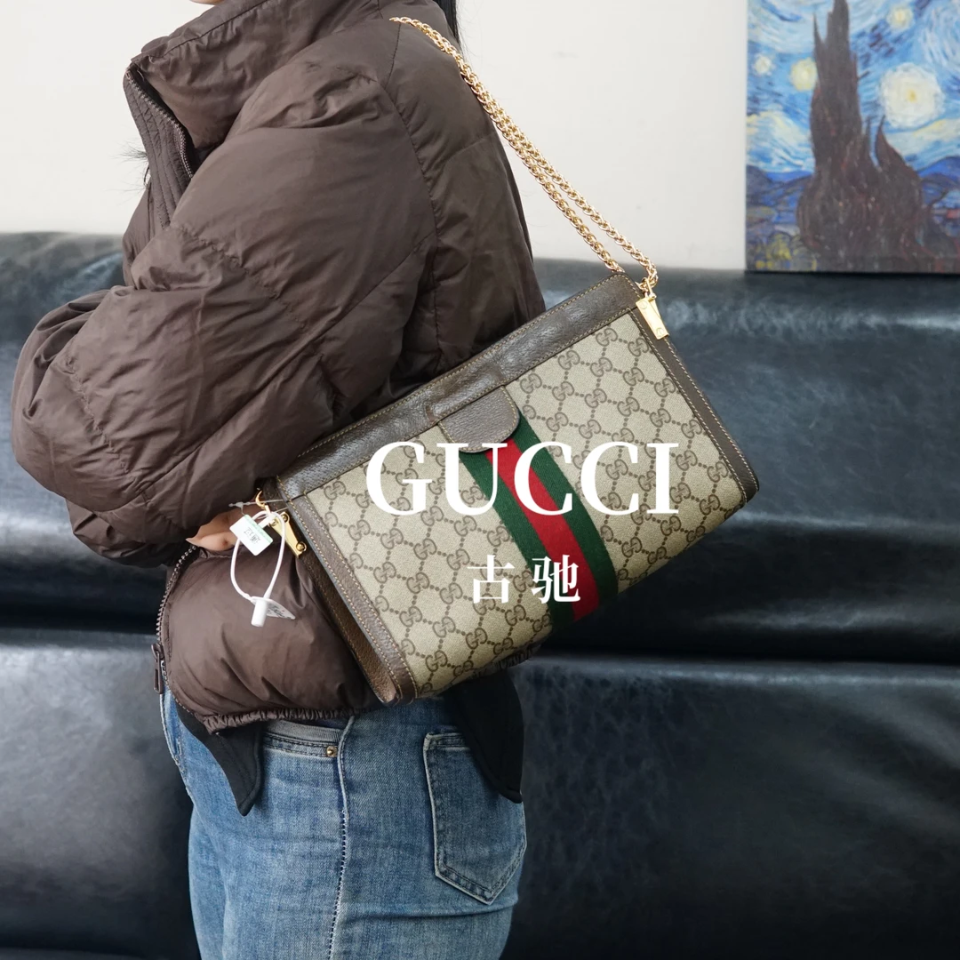 95新 GUCCI/古驰 老花链条包/WJ12822009/2009