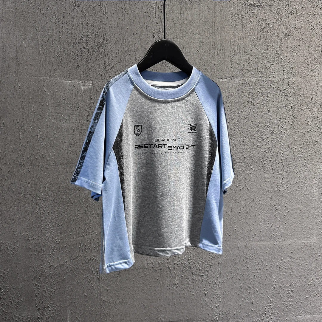 【引力kids】韩国潮款男女童儿童短袖T恤男童纯棉半袖宽松休闲夏季