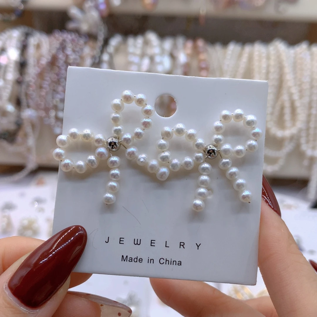 淡水珍珠耳饰银S925镶嵌