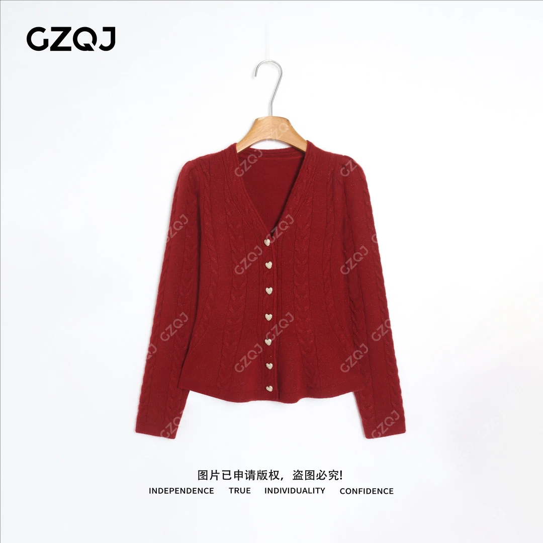 老琴私服【暖系心动】绵羊毛兔毛羊驼毛千金风收腰针织衫毛衣女2278