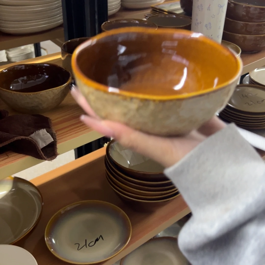 新骨瓷148微瑕曼谷棕熔岩5.75寸米饭碗