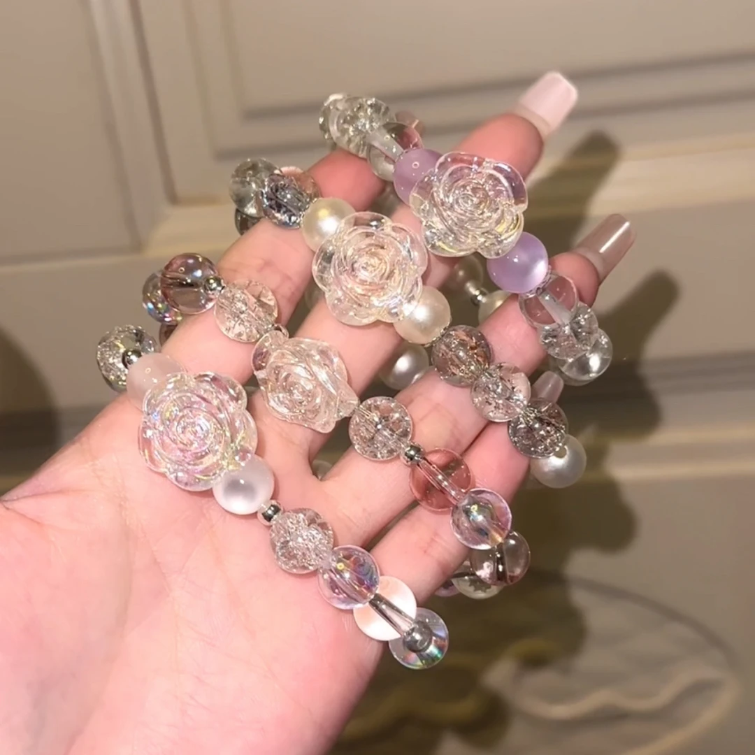 铜合金琉璃手链 花卉手工链 含大卡珠（直播拆）