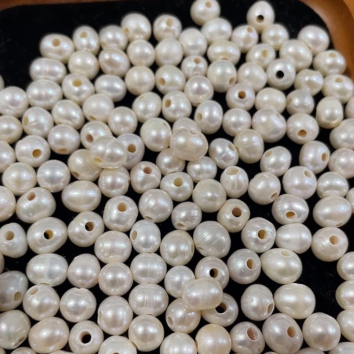 玛瑙/玉髓合金珠宝半成品10颗天然大孔珍珠8mm左右