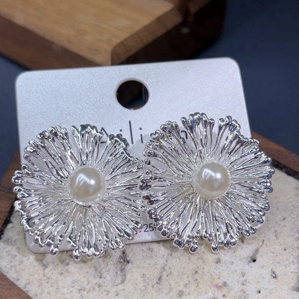 合金亚克力耳饰 F888高货立体花朵耳饰