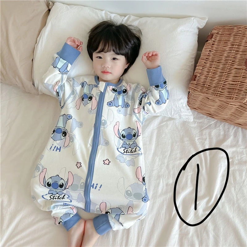 [直播用]儿童男女童睡袋棉家居服加绒防踢被分腿拉链睡袋恒温连体