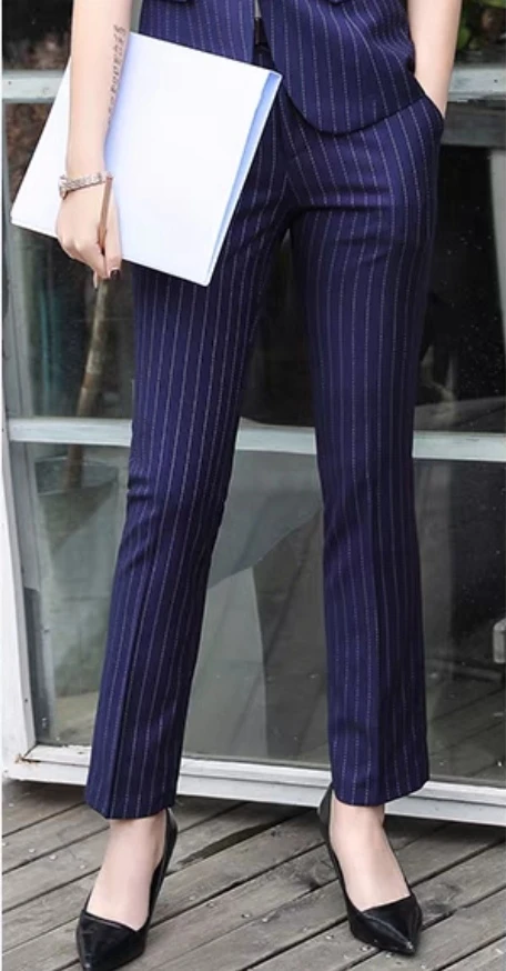 A区820女夏薄款条纹新款时尚气质单件西裤