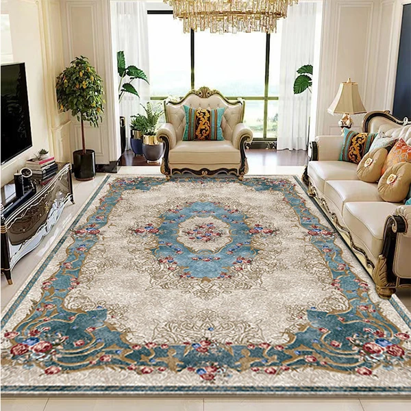 XL【波斯蓝白】200x300欧式客厅卧室吸水防滑百搭地毯百搭可水洗