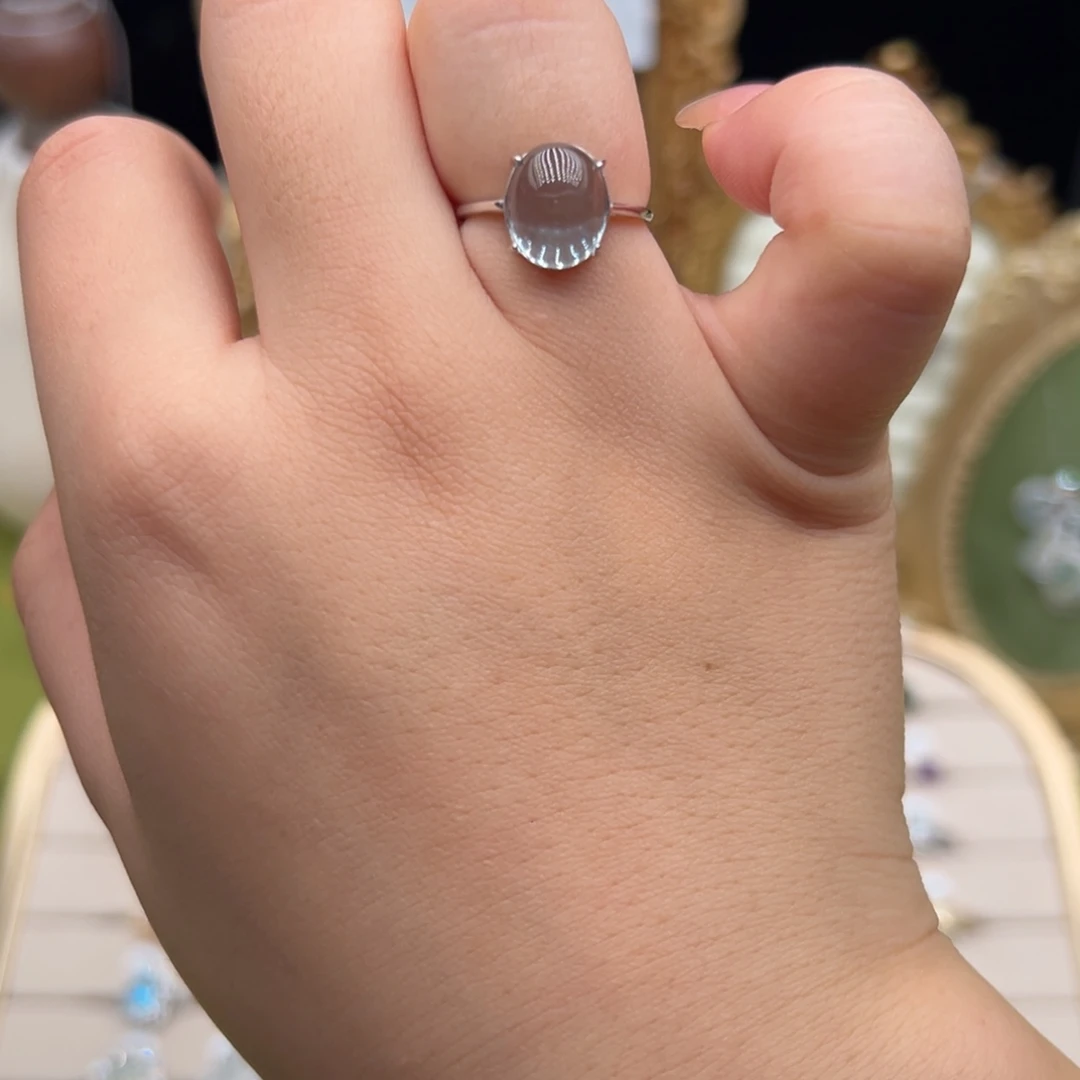 蛇纹石玉银S925镶嵌戒指