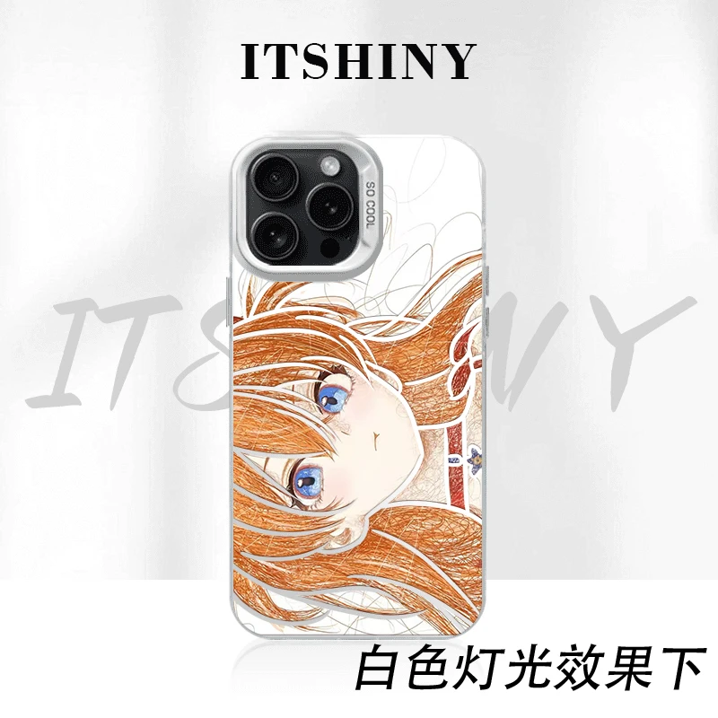 明日香手机壳彩银二次元适用于苹果华为荣耀小米VIVOPPO一加