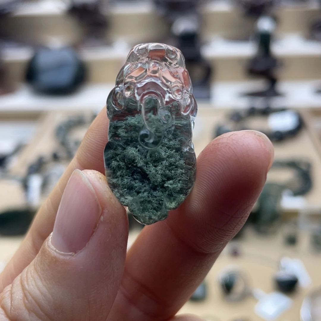 水晶颈饰未镶嵌绿幽灵貔貅