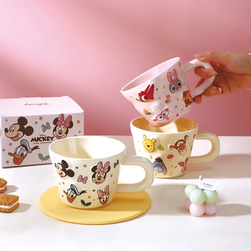 【新品老张】迪士尼可爱陶瓷家用咖啡牛奶马克杯星羽杯餐具套装