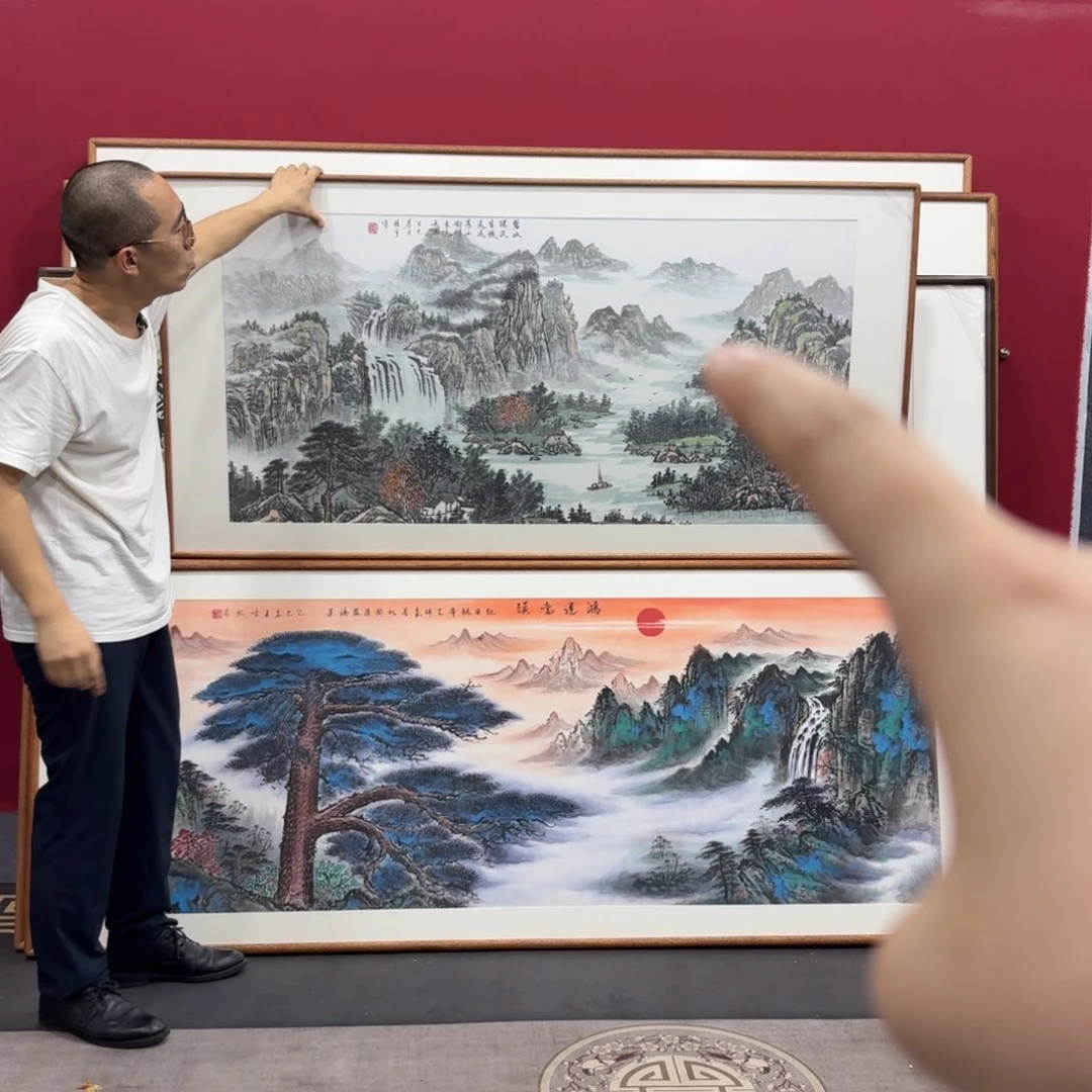 国画带框绘画160/80尺寸