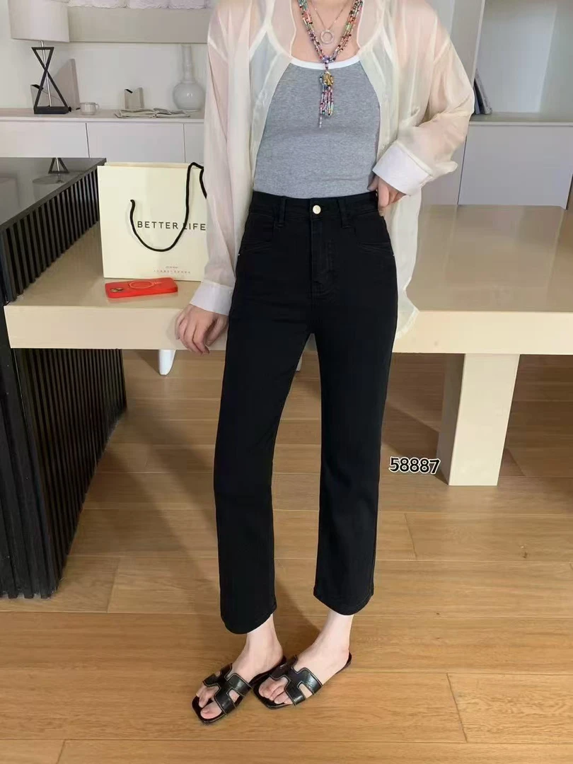 NFM女驸马新款百搭显瘦弹力小黑裤烟管裤58887