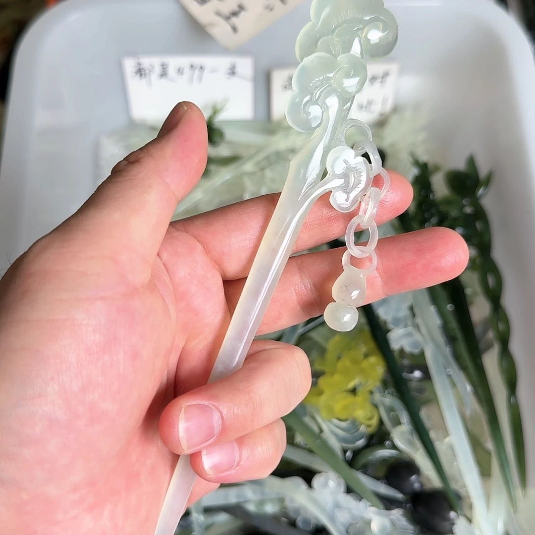 岫玉发饰未镶嵌岫玉发簪就是好看