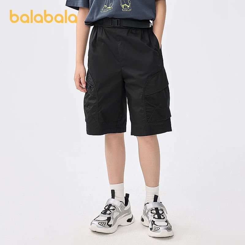 巴拉巴拉童装儿童裤子夏季短裤2025男中大童五分裤速干凉感工装裤