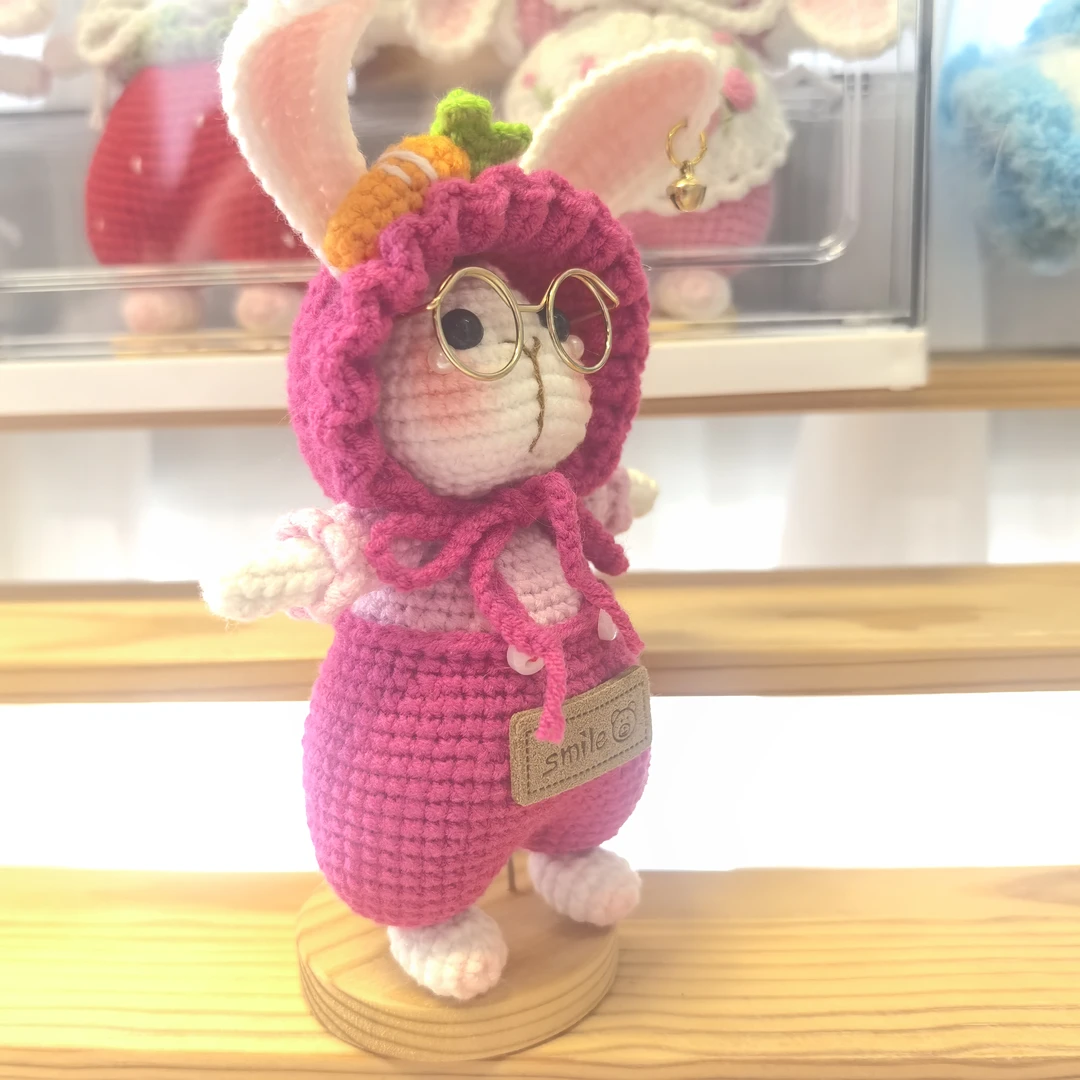 糖糖兔成品一只 萌娃娃四股 玩偶 手工钩织