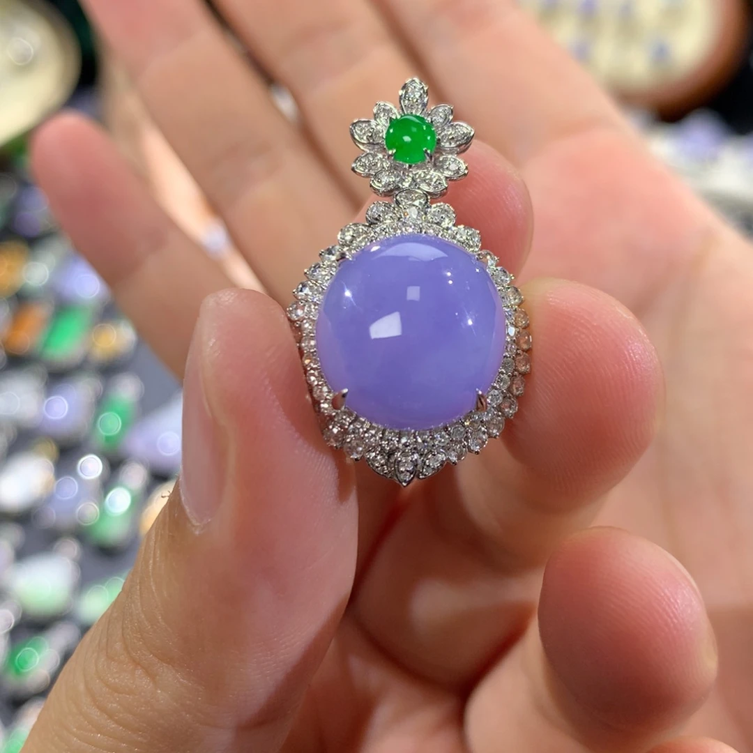 翡翠18K金镶嵌吊坠(不含链)签收后48小时鉴赏期