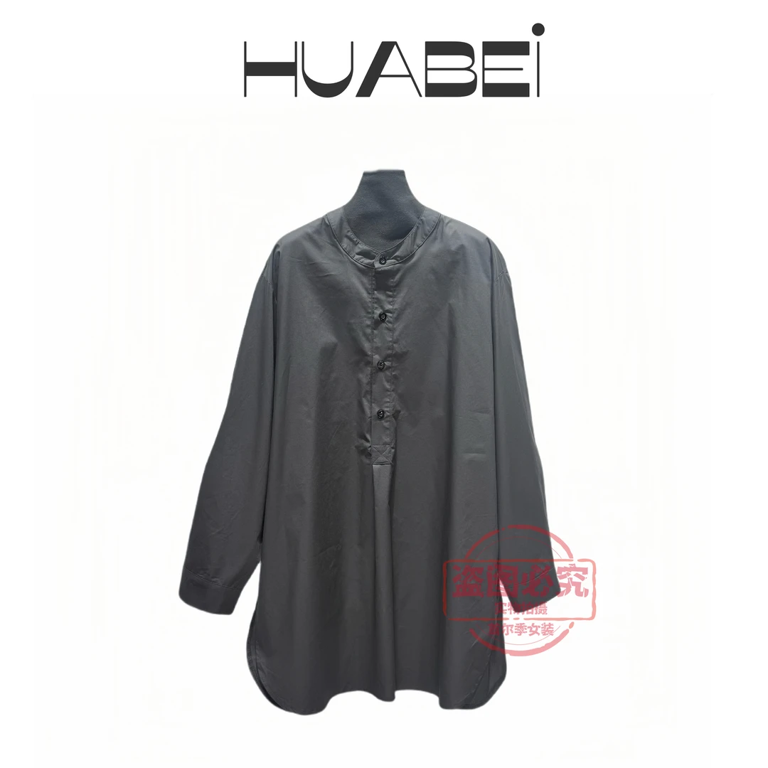 9228韩版春季新款时尚圆领单排扣简约风纯色休闲长袖女衬衫百搭