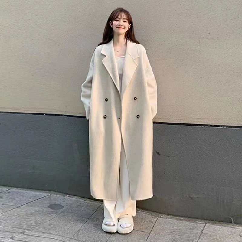 高级感毛呢外套女2025新款秋冬季韩版小个子中长款呢子大衣加厚潮