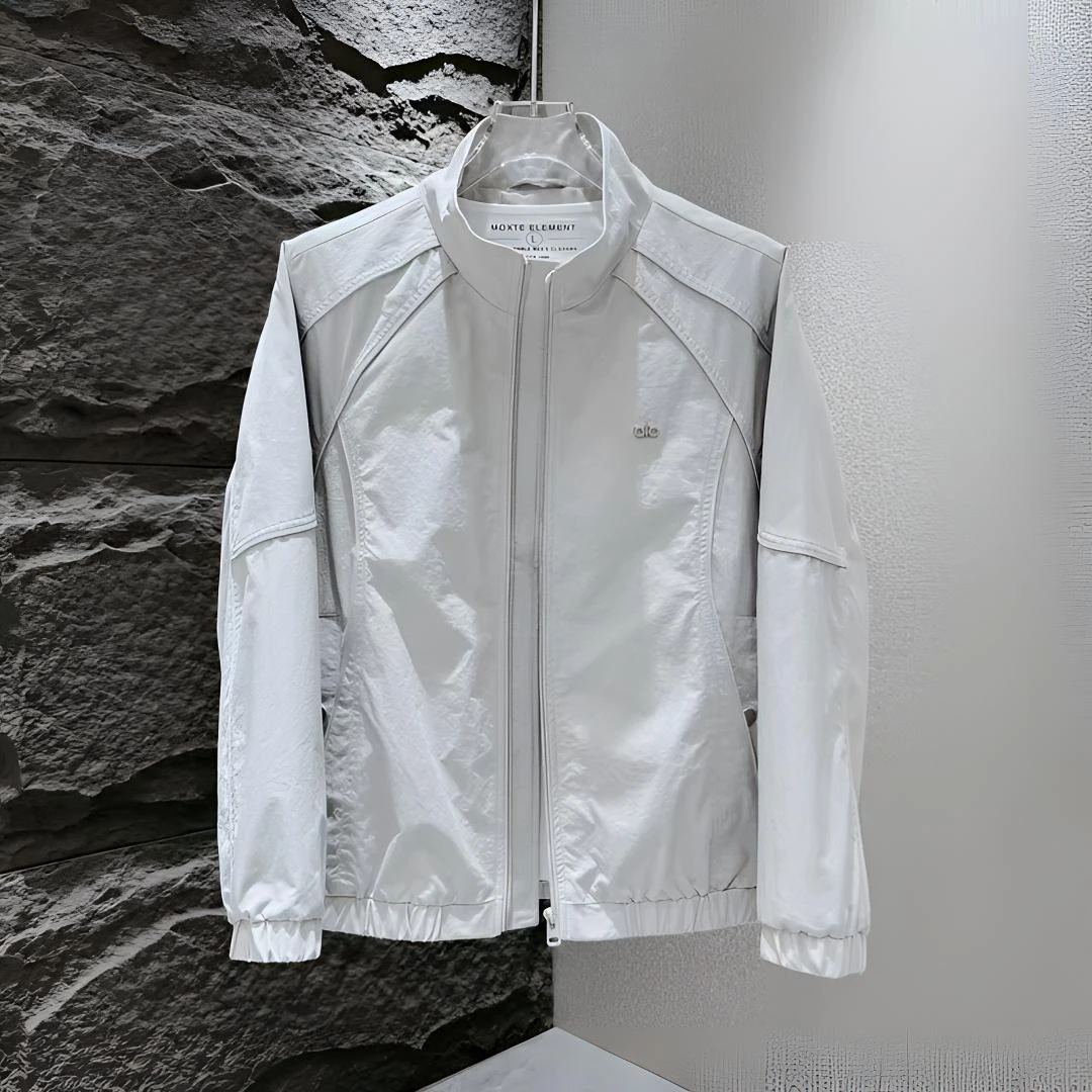 秋季新款男士刺绣爆款轻奢休闲线条设计感夹克春秋立领外套上衣