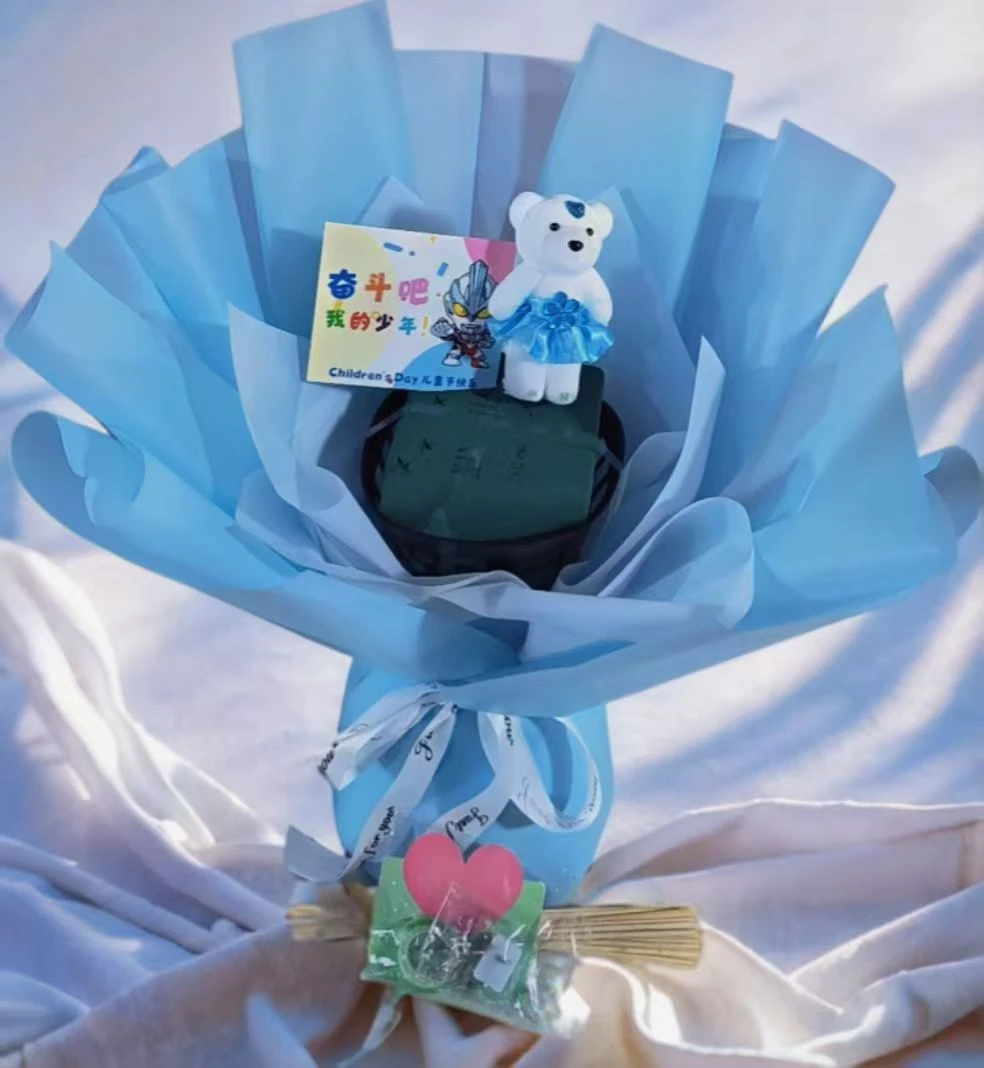 儿童节六一礼物零食花束半成品制作材料包男孩女童生日棒棒糖