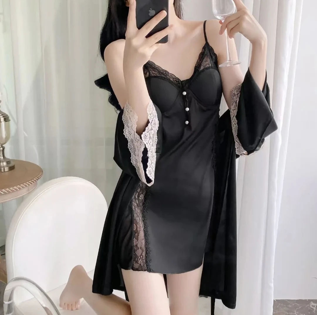 【佳期如梦】蕾丝睡裙夏季薄款新款吊带私房法式性感纯欲显瘦