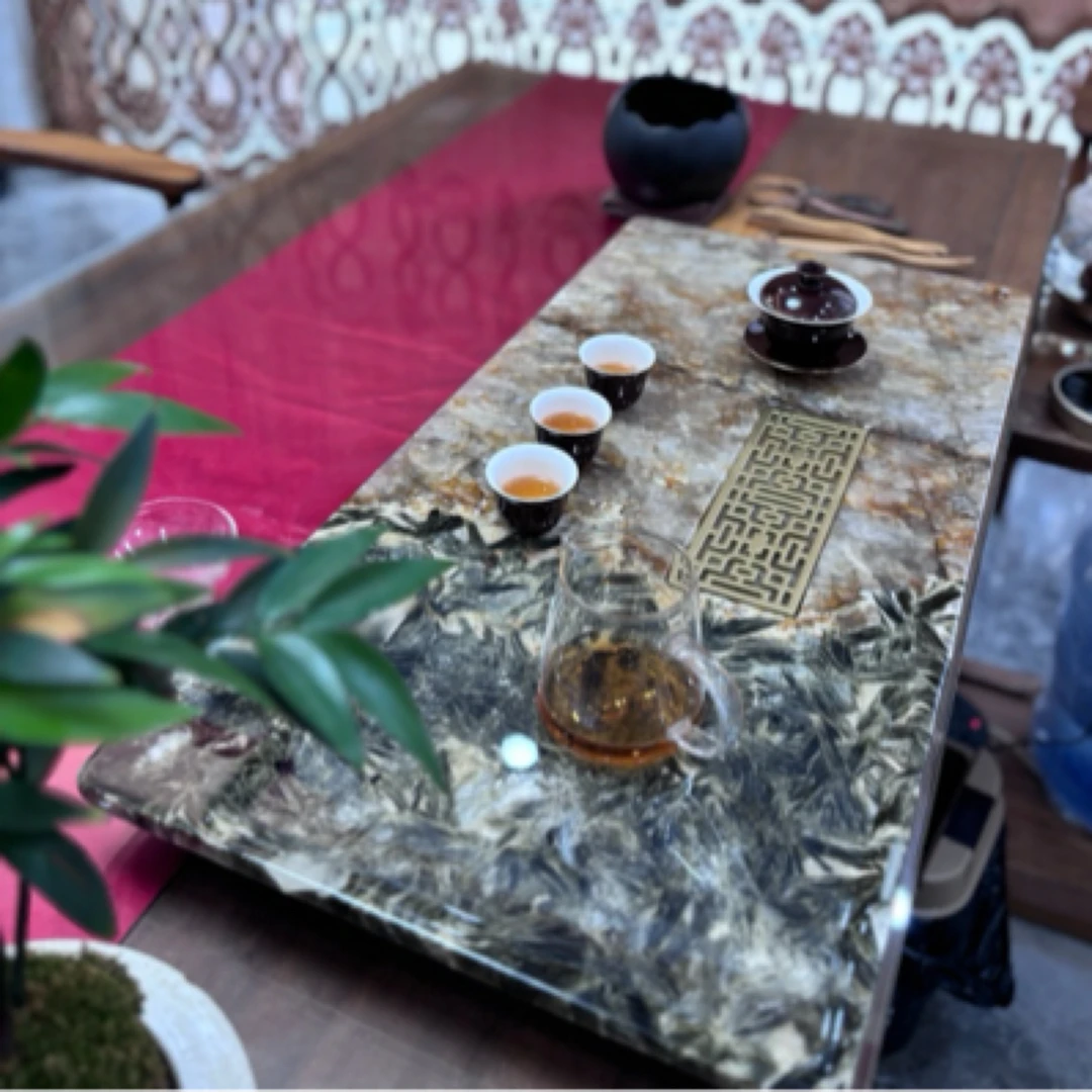 天然奢石绿钻茶盘350*700