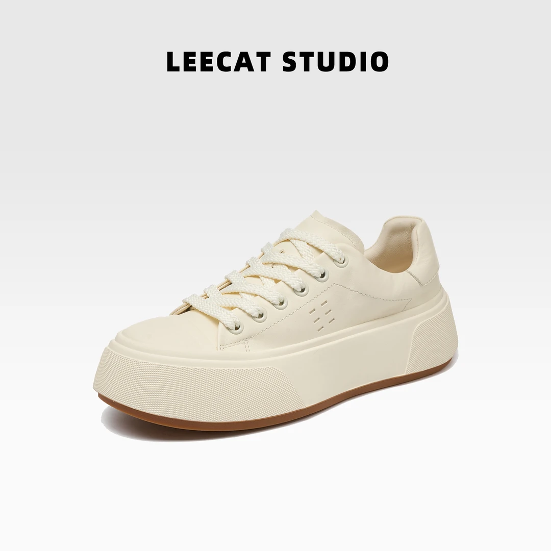 LeeCat Studio厚底小白鞋女款2025新款夏季时尚百搭运动休闲鞋