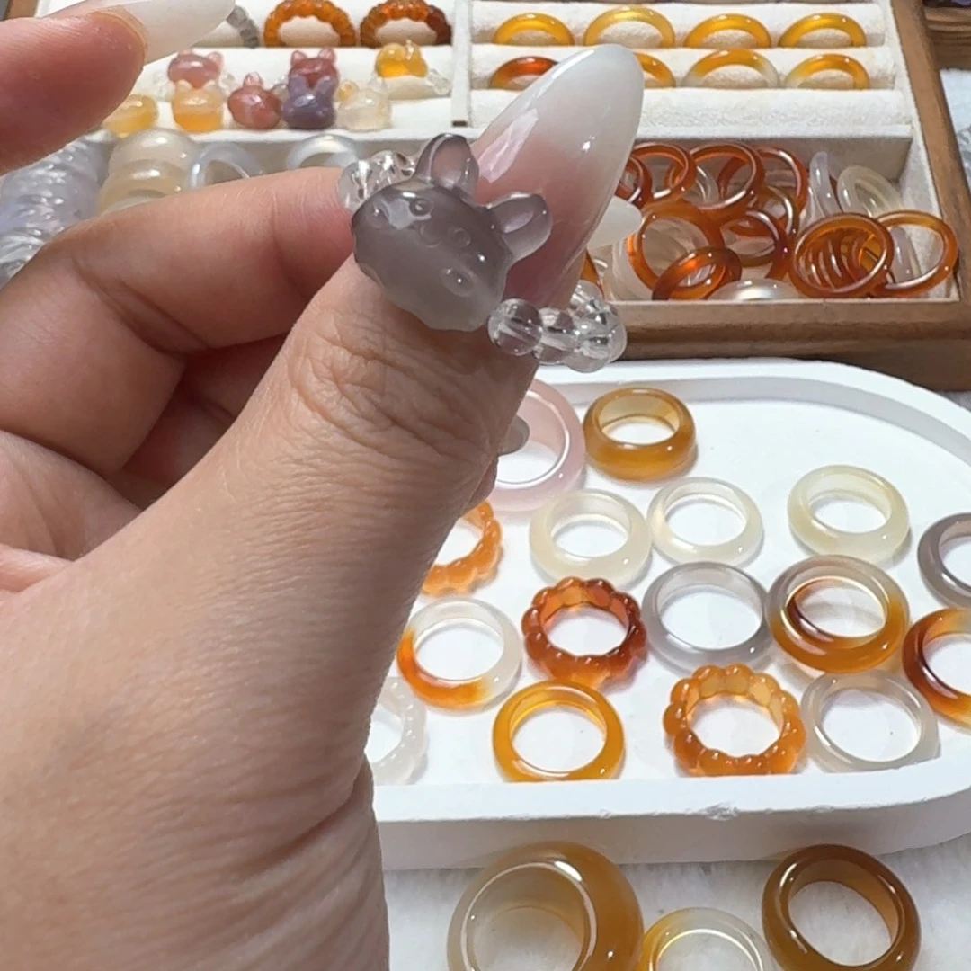 未镶嵌戒指玛瑙/玉髓077港17