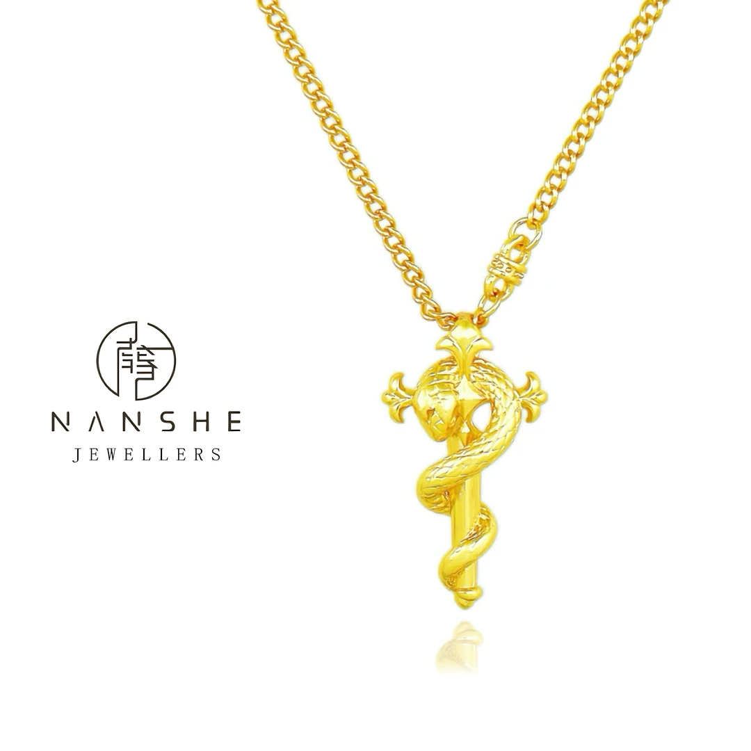 NANSHE/南奢 新中式国风灵蛇权杖吊坠项链 L704
