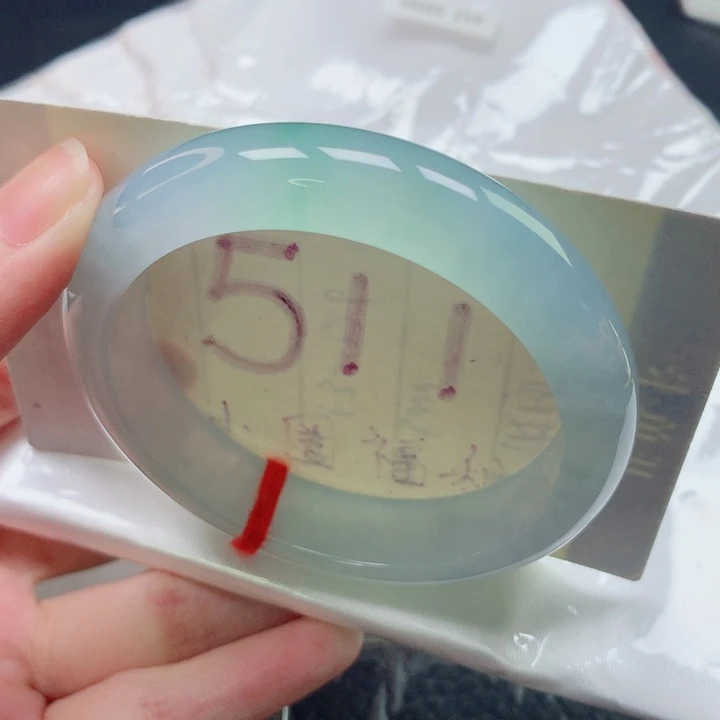 翡翠未镶嵌手镯圈口5253