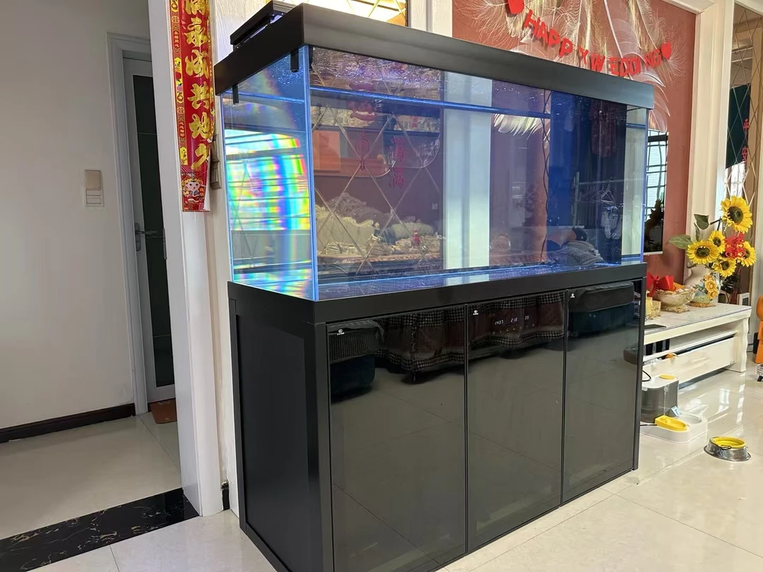 沉淀仓全新升级新款底滤水族箱四面超白底滤鱼缸