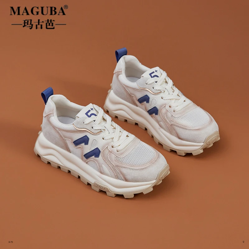 MAGUBA/玛古芭厚底复古透气老爹鞋女春夏款网面鞋舒适百搭运动鞋