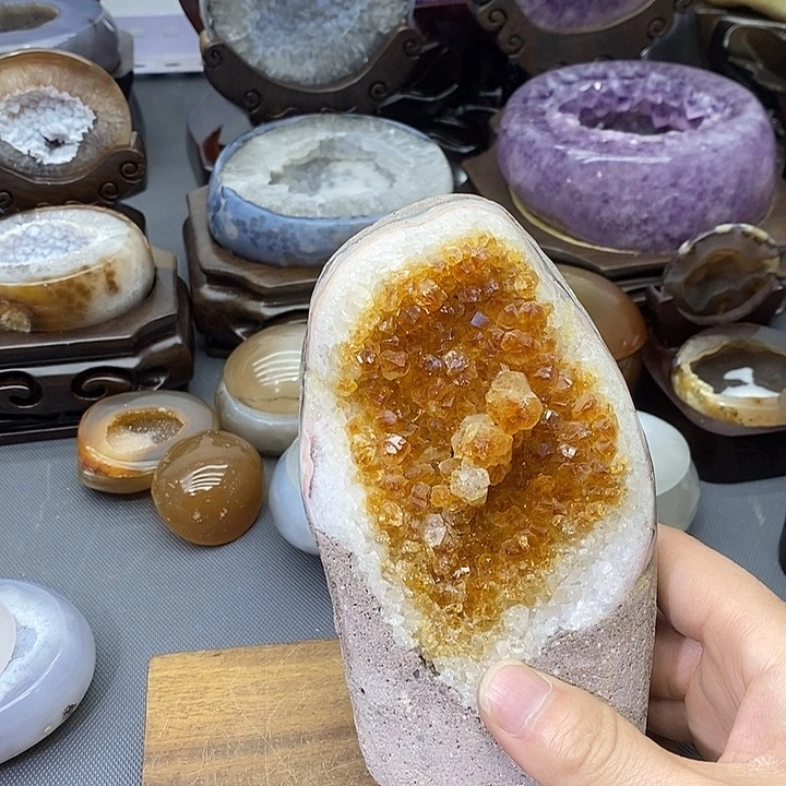 未镶嵌摆件紫晶黄