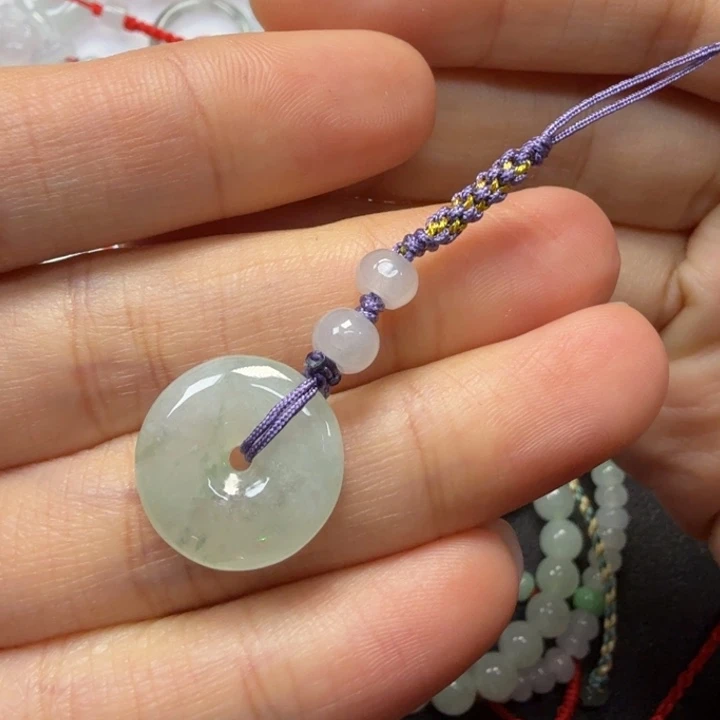 翡翠未镶嵌手绳手机挂