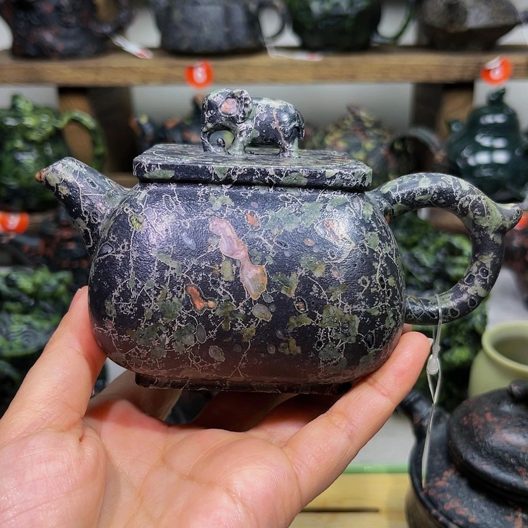 石材梅花玉安山玉精品壶220CC