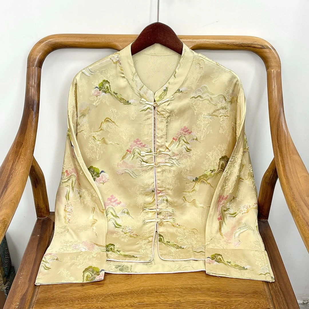 《月临江-外套》新中式国风提花女士外套