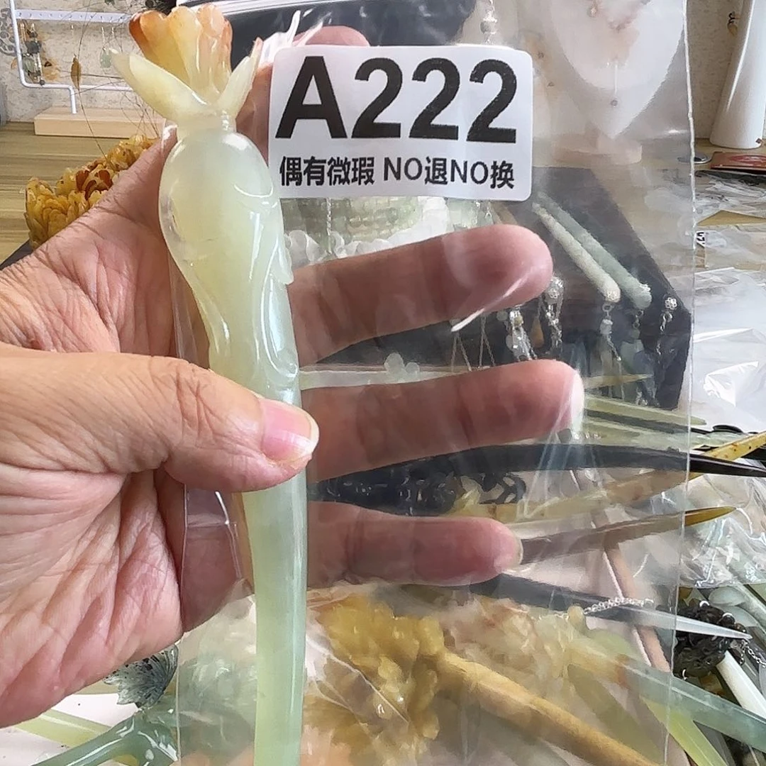 蛇纹石玉发饰合金梦***梦