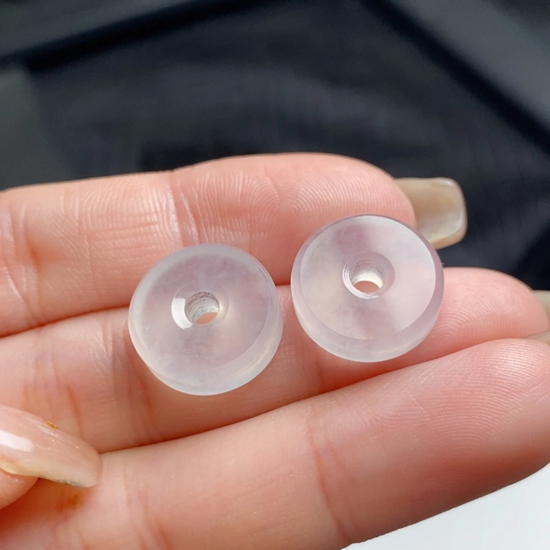 翡翠未镶嵌耳饰高冰路路通