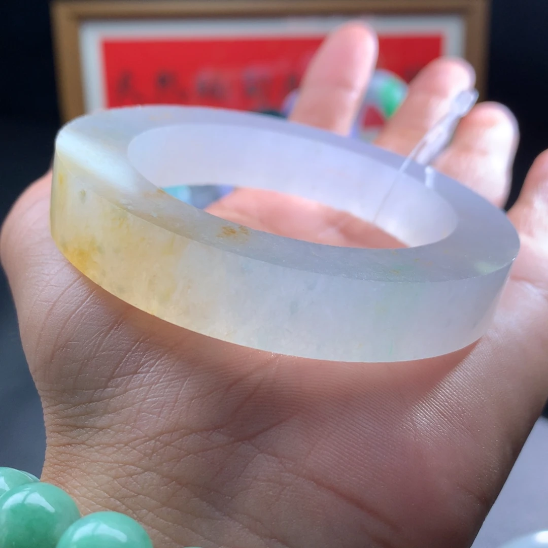 风***草定制翡翠未镶嵌手镯