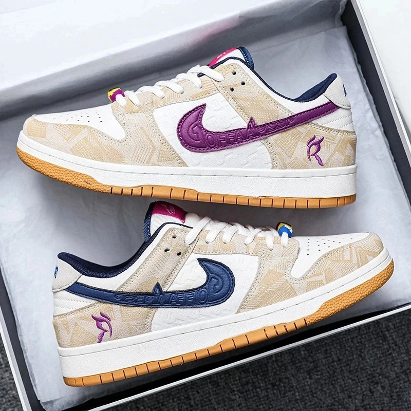 NKAJ1男鞋鸳鸯白紫低帮板鞋空军学生三太子敖丙dunk舒适运动鞋
