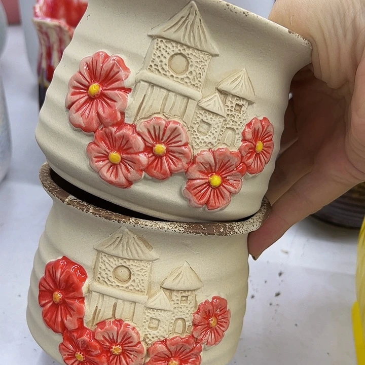 多肉绿植陶瓷花盆9.9包邮，有孔