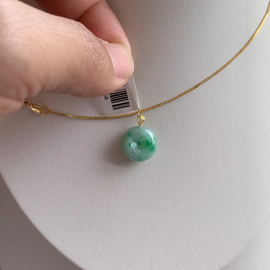 翡翠18K金镶嵌颈饰Aaaa