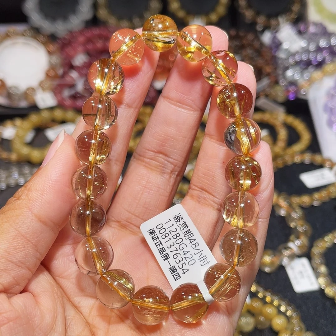 未镶嵌发晶手链钛晶10.6m