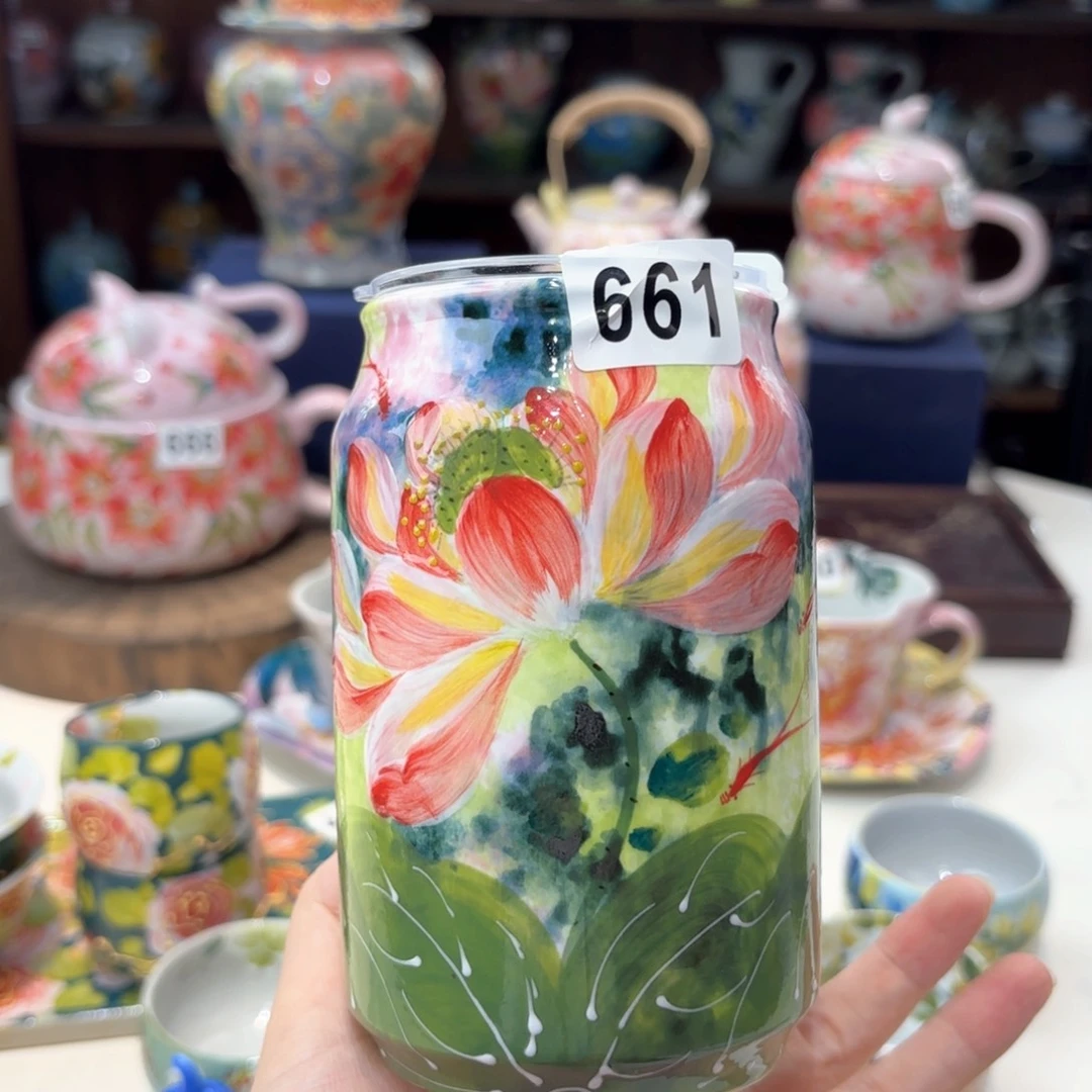 景德镇手绘高温釉下彩陶瓷茶具
