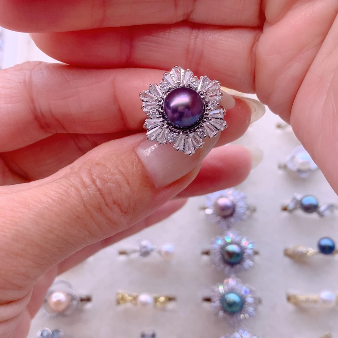 淡水珍珠合金耳饰